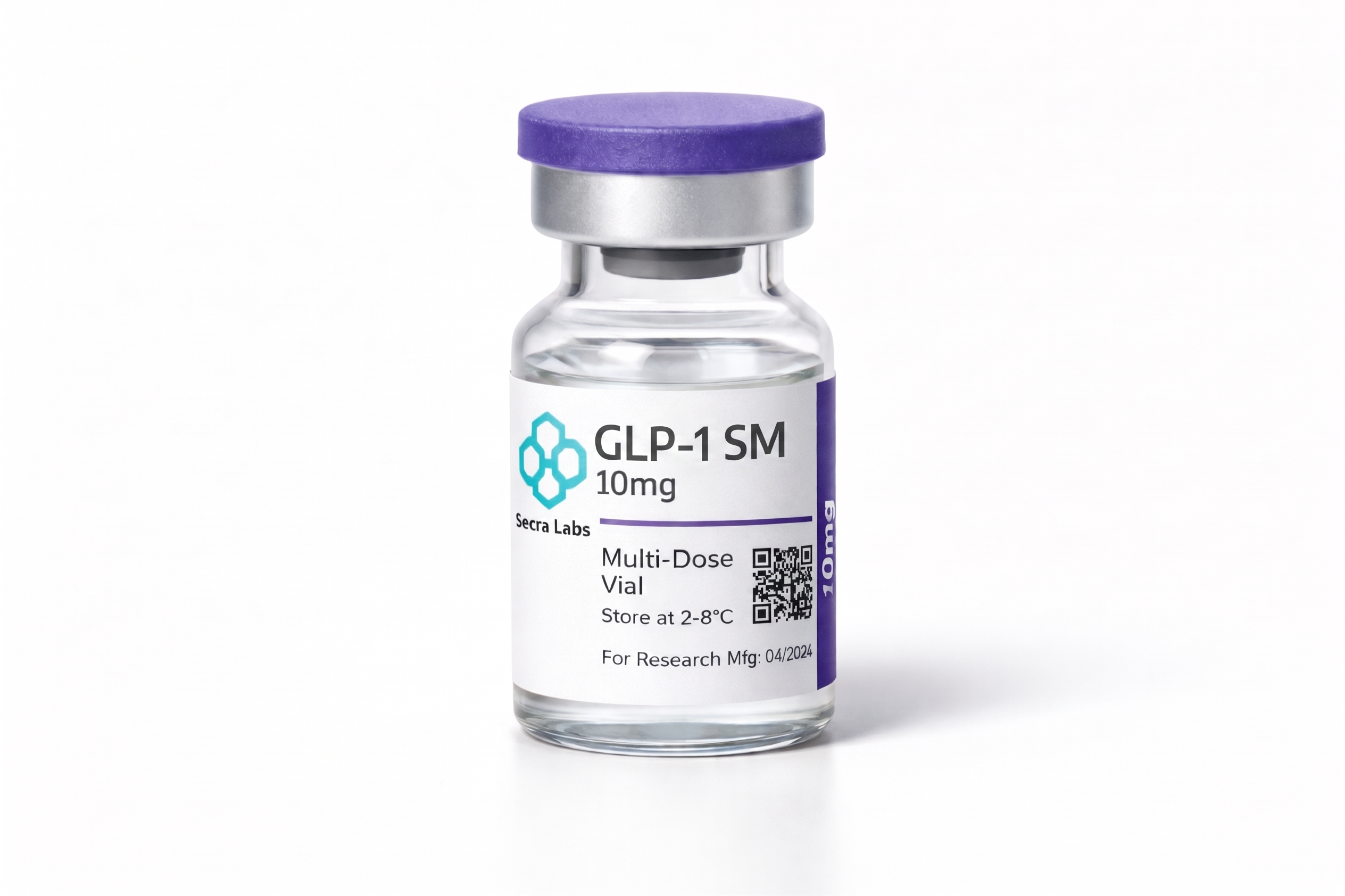 GLP-1 SM 10mg lyophilized research peptide vial by Secra Labs