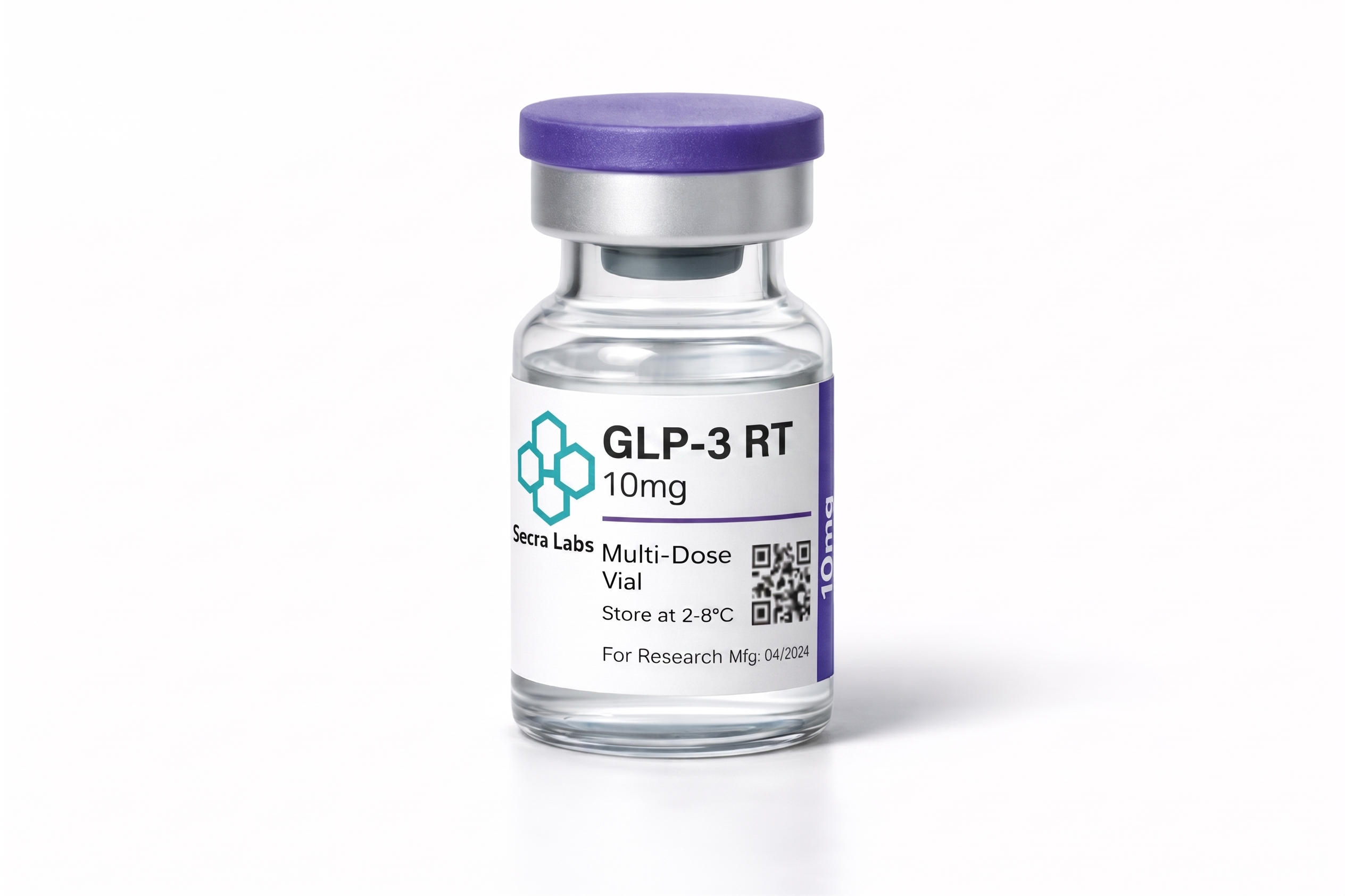 GLP-3 RT 10mg research peptide vial from Secra Labs