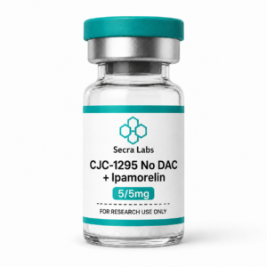 Secra Labs CJC-1295 No DAC Ipamorelin Blend 10mg research peptide vial